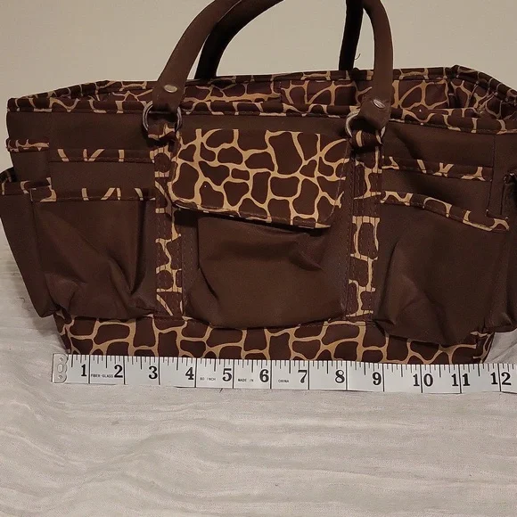 Brown Giraffe Print Craft Organizing Bag - Picture 3 of 13
